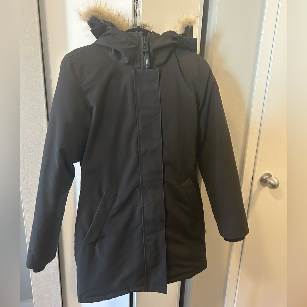 Canada Goose Black Leslie Hooded Down Parka Jacket
